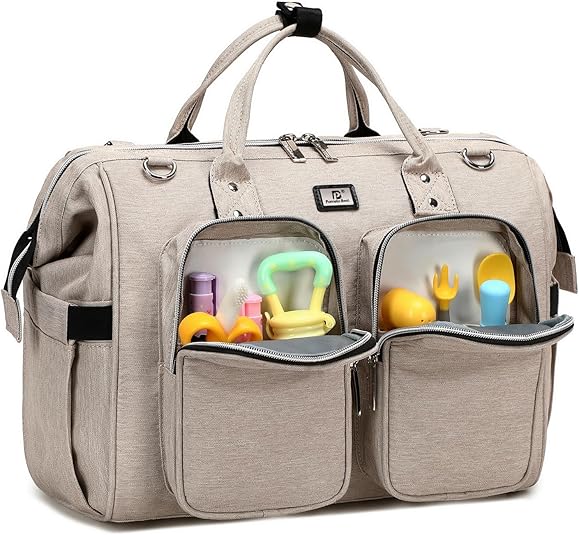 Sac à Langer Bandoulière Pomelo Best Grande Capacité – Imperméable avec Matelas à Langer et Attaches Poussette