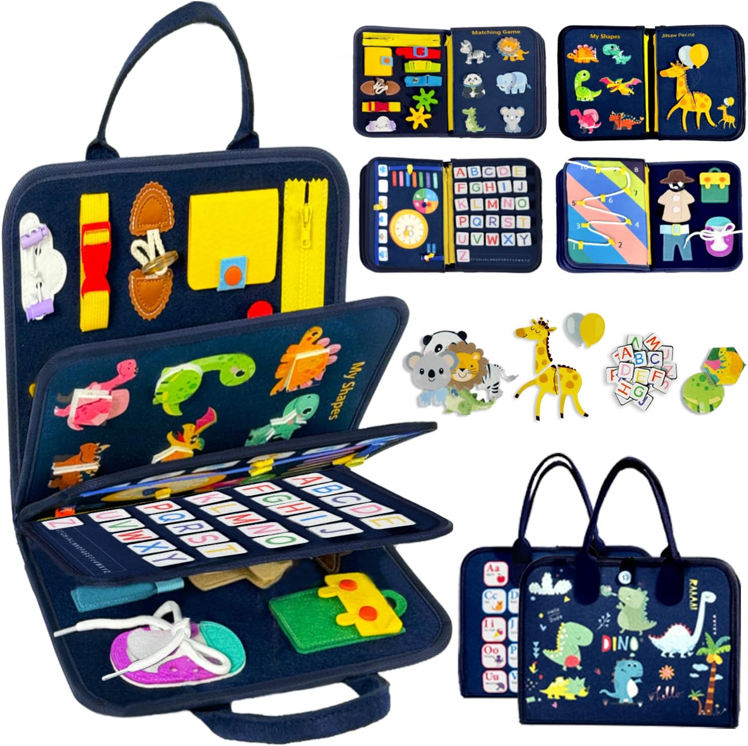 Jouet Montessori Sensoriel Bébé – Livre Éducatif d’Activités pour Voyage et Éveil
